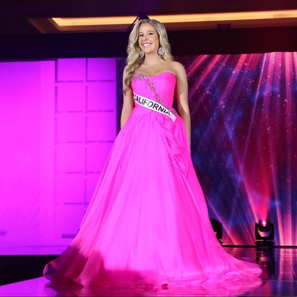 Sherri Hill Couture Neon Pink Gown - Picture 1 of 3